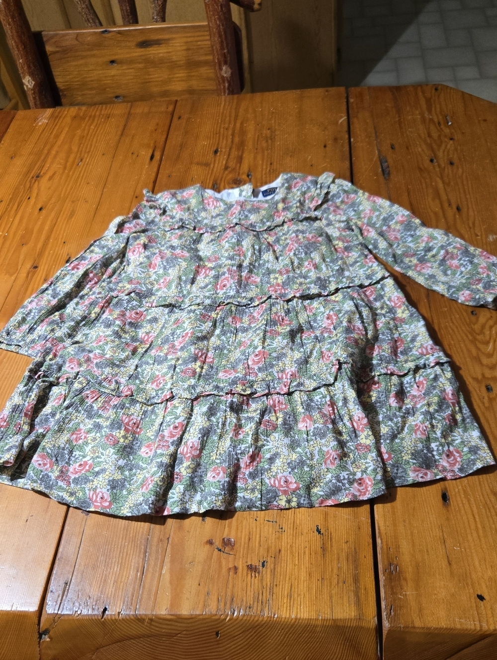 Polo Ralph Lauren Floral Tiered Dress - Pink & Green Sz 4t